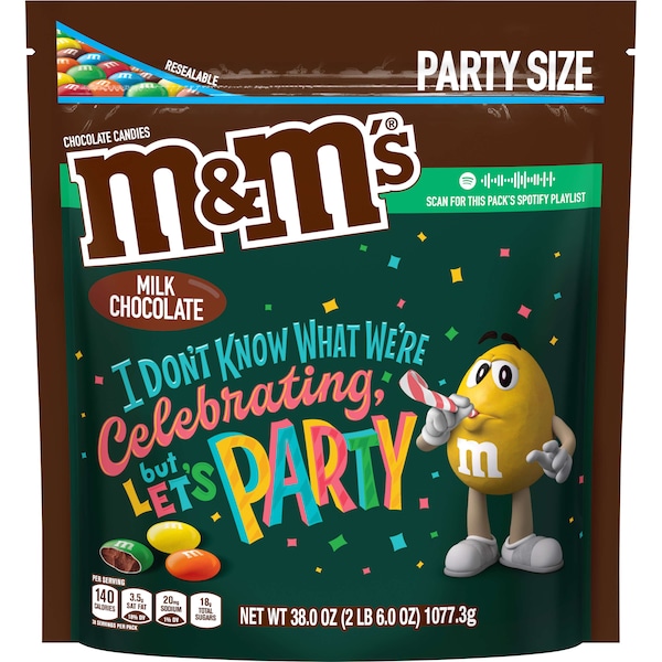 M&Ms M&M's Milk Chocolate Xl Stand Up Pouch 38 oz., PK6 400801 | Zoro
